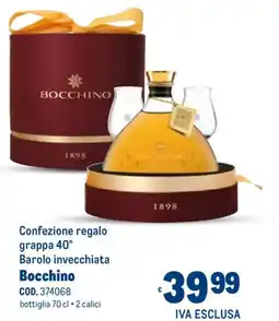 Metro Confezione regalo grappa 40° Barolo invecchiata Bocchino offerta