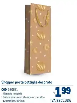 Metro Shopper porta bottiglia decorato offerta