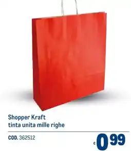 Metro Shopper Kraft tinta unita mille righe offerta