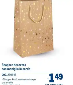 Metro Shopper decorata con maniglia in corda offerta