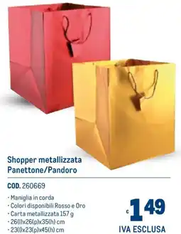Metro Shopper metallizzata Panettone/Pandoro offerta