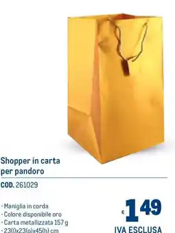 Metro Shopper in carta per pandoro offerta
