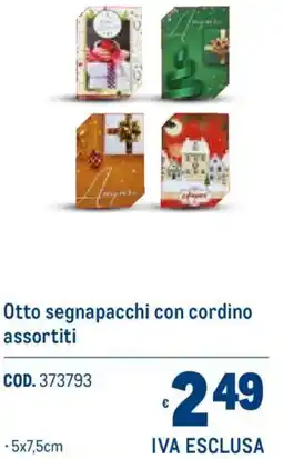 Metro Otto segnapacchi con cordino assortiti offerta