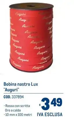 Metro Bobina nastro Lux "Auguri" offerta