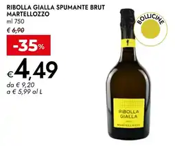 Bennet Ribolla gialla spumante brut MARTELLOZZO offerta