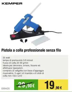 Handy fai da te KEMPER Pistola a colla professionale senza filo offerta