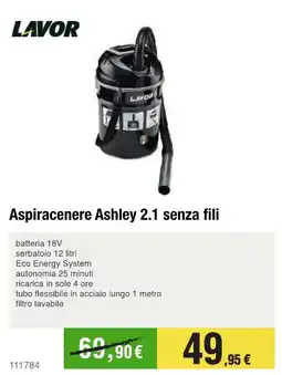 Handy fai da te LAVOR Aspiracenere Ashley 2.1 senza fili offerta