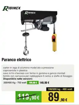 Handy fai da te RIBIMEX Paranco elettrico offerta