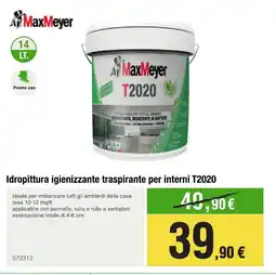 Handy fai da te MaxMeyer Idropittura igienizzante traspirante per interni T2020 offerta