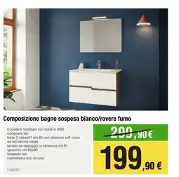 Handy fai da te Composizione bagno sospesa bianco/rovere fumo offerta