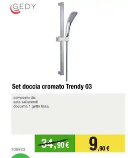 Handy fai da te GEDY Set doccia cromato Trendy 03 offerta