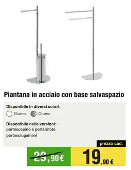 Handy fai da te Piantana in acciaio con base salvaspazio offerta