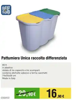 Handy fai da te Pattumiera Unica raccolta differenziata offerta