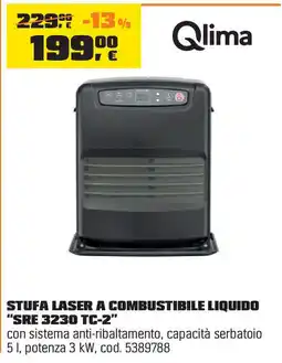 OBI Qlima STUFA LASER A COMBUSTIBILE LIQUIDO "SRE 3230 TC-2" offerta