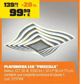 OBI Plafoniera led "priscilla" offerta