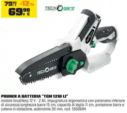 OBI PRUNER A BATTERIA "TGM 1210 LI" TECK gard offerta
