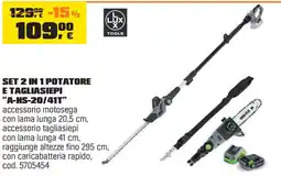 OBI LUX TOOLS SET 2 IN 1 POTATORE E TAGLIASIEPI "A-HS-20/41T" offerta
