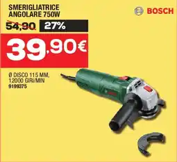 Bricofer Smerigliatrice angolare 750W BOSCH offerta