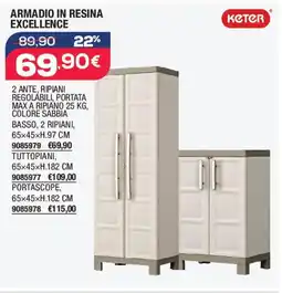 Bricofer Armadio in resina excellence KETER offerta