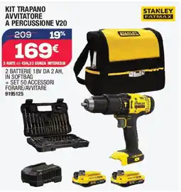 Bricofer Kit trapano avvitatore a percussione V20 STANLEY FATMAX offerta