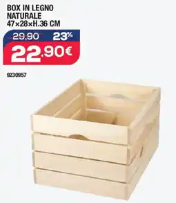 Bricofer Box in legno naturale 47x28xH.36 CM offerta