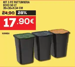 Bricofer KIT 3 PZ PATTUMIERA EC03 50 LT 39x36xH.54 CM offerta