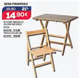 Bricofer Sedia pieghevole offerta