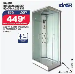 Bricofer idrak CABINA IDROMASSAGGIO 90x70xH.215 CM offerta