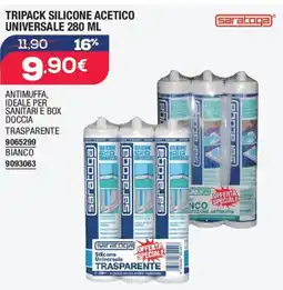 Bricofer Tripack silicone acetico universale Saratoga offerta