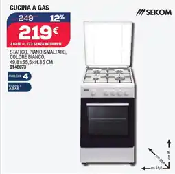 Bricofer Cucina a gas SEKOM offerta