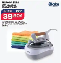 Bricofer Blake ferro da stiro con caldaia 1900W/2300W offerta