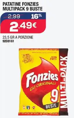 Bricofer Patatine fonzies multipack 9 buste offerta