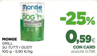 Monge grill su tutti i gusti