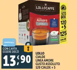 Gourmet Déco Lollo cialde linea amore gusto assoluto 120 cialde + 5 offerta