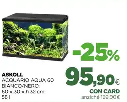 L´Isola dei Tesori Askoll acquario aqua 60 bianco/nero offerta