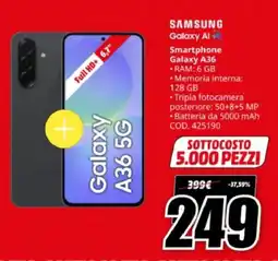 MediaWorld SAMSUNG Smartphone Galaxy A36 offerta