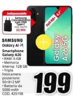 MediaWorld SAMSUNG Smartphone Galaxy A26 offerta