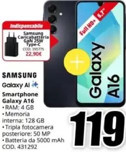 MediaWorld SAMSUNG Smartphone Galaxy A16 offerta