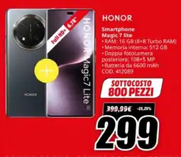 MediaWorld HONOR Smartphone Magic 7 lite offerta