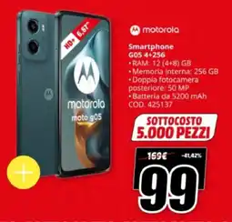 MediaWorld motorola Smartphone G05 4+25G offerta