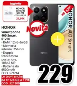 MediaWorld HONOR Smartphone 400 Smart 6+ 256 offerta