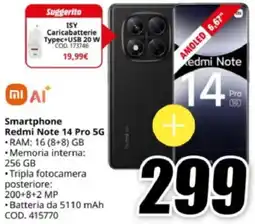 MediaWorld Xiaomi Smartphone Redmi Note 14 Pro 5G offerta