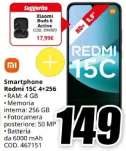 MediaWorld Xiaomi Smartphone Redmi 15C 4+256 offerta