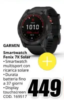 MediaWorld GARMIN Smartwatch Fenix 7X Solar offerta