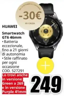 MediaWorld HUAWEI Smartwatch GT6 46mm offerta