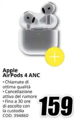 MediaWorld Apple AirPods 4 ANC offerta
