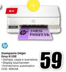 MediaWorld hp Stampante Inkjet Envy 6120E offerta