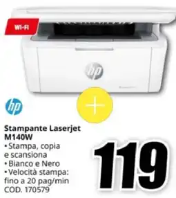 MediaWorld hp Stampante Laserjet M140W offerta