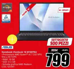 MediaWorld ASUS Notebook Vivobook 16 M1607KA offerta