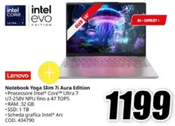 MediaWorld Lenovo Notebook Yoga Slim 7i Aura Edition offerta